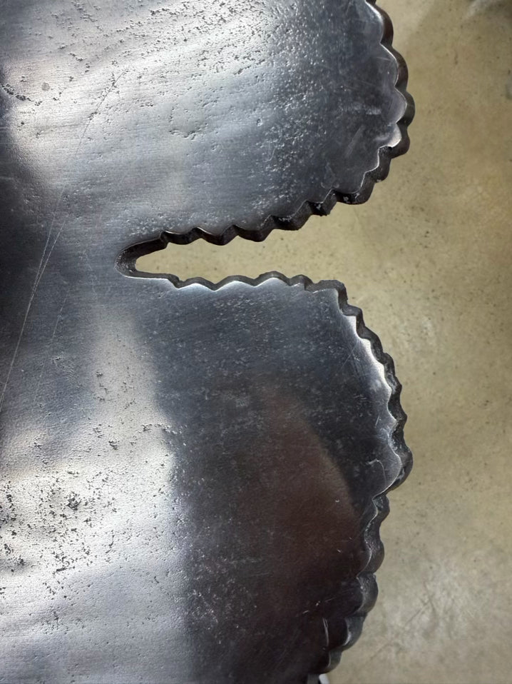 Silver Metal Occasional Table w/ Uneven edge