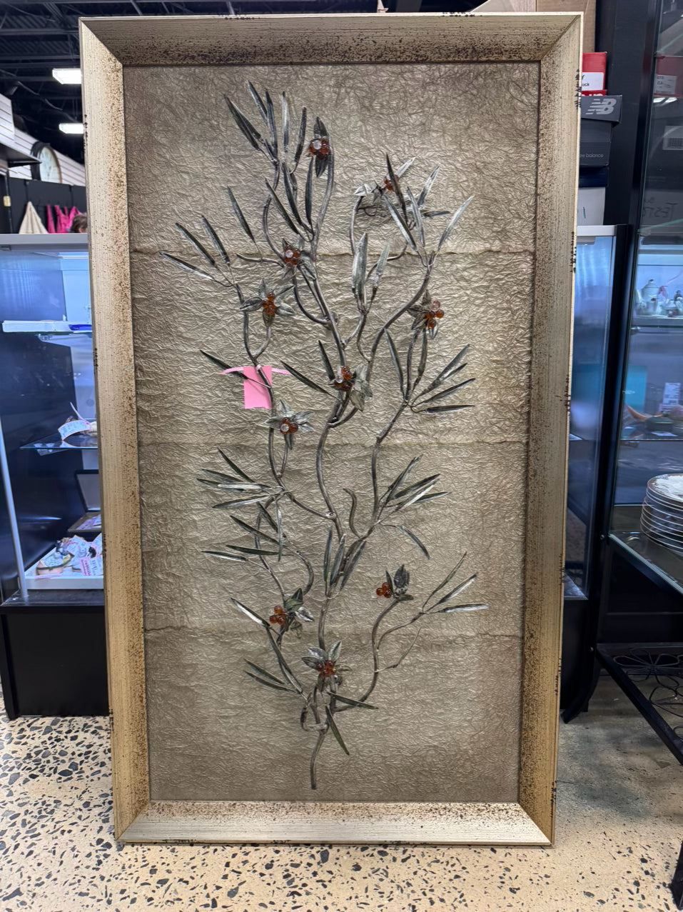 JOHN RICHARD Flower Sculpture in Frame