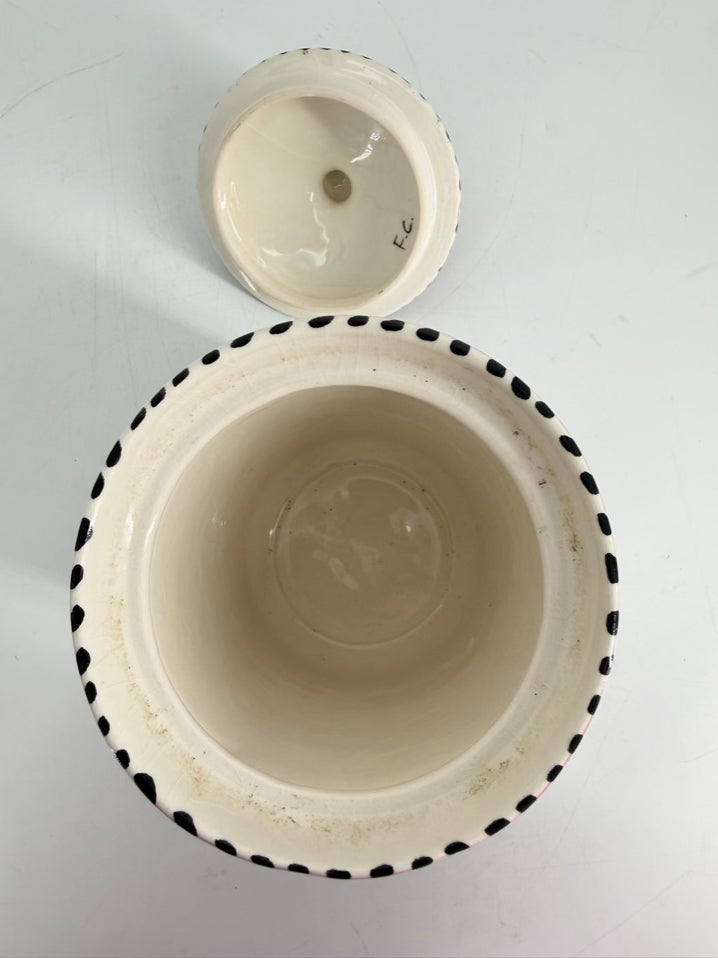 ZIMBABWE Multi Colored Ceramic Small Jar w/ Lid