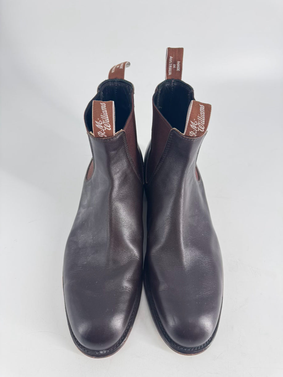 R.M. WILLIAMS Size 12 Chocolate Leather Chelsea Boots