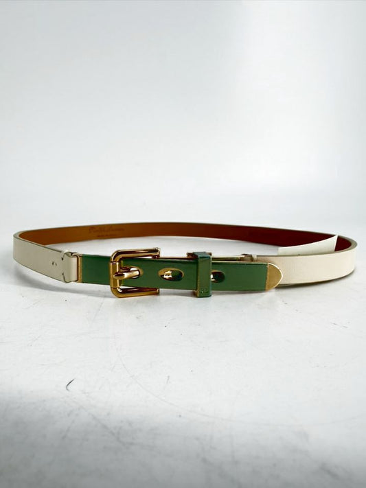 RALPH LAUREN xs Cream Leather Belt NWT