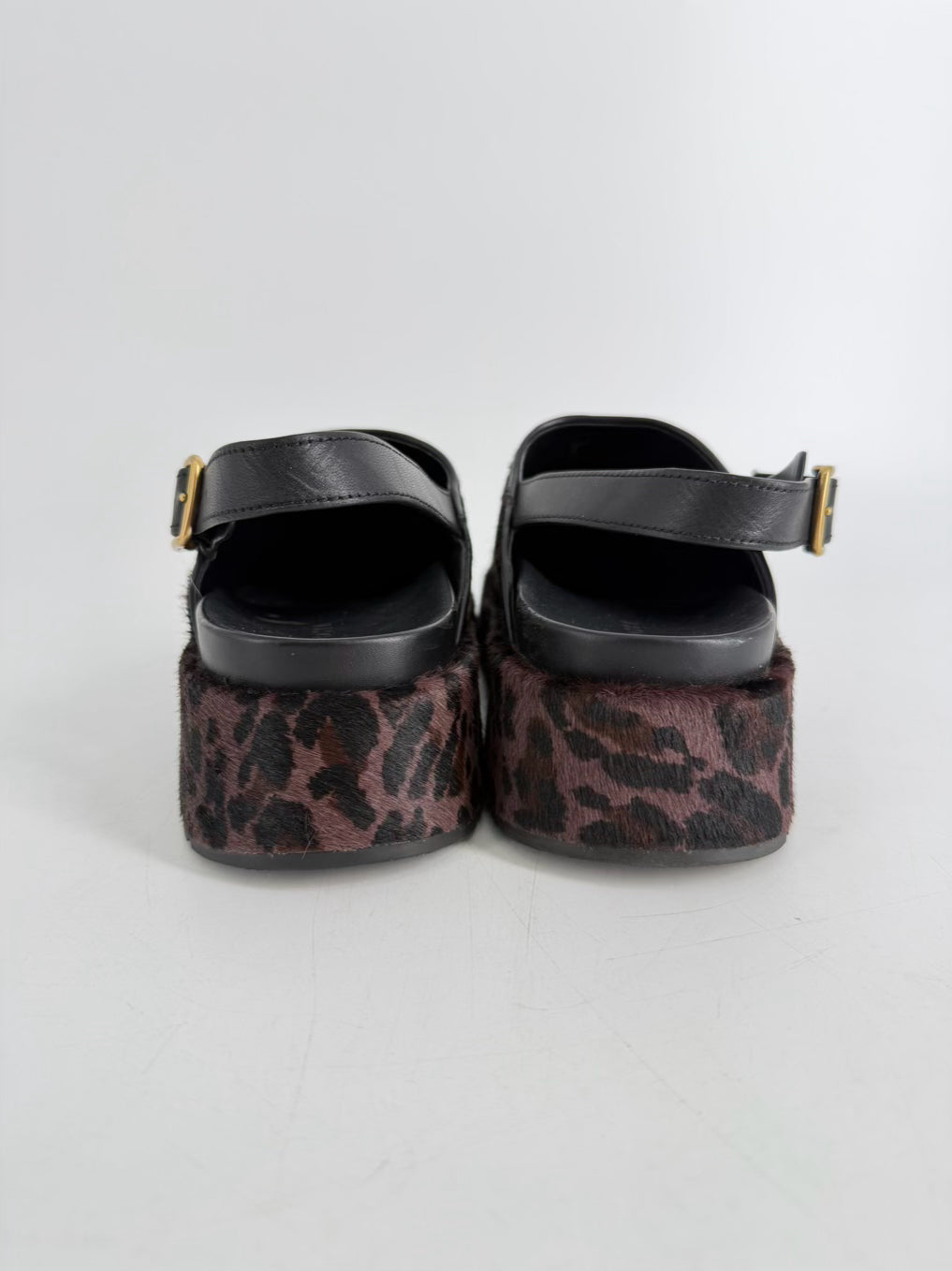 COACH Size 9 Mauve & Black Animal Print Mules