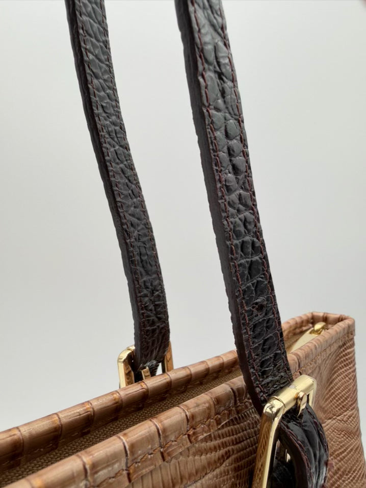 BRAHMIN Asher Medium Almond Leather Crocodile Purse