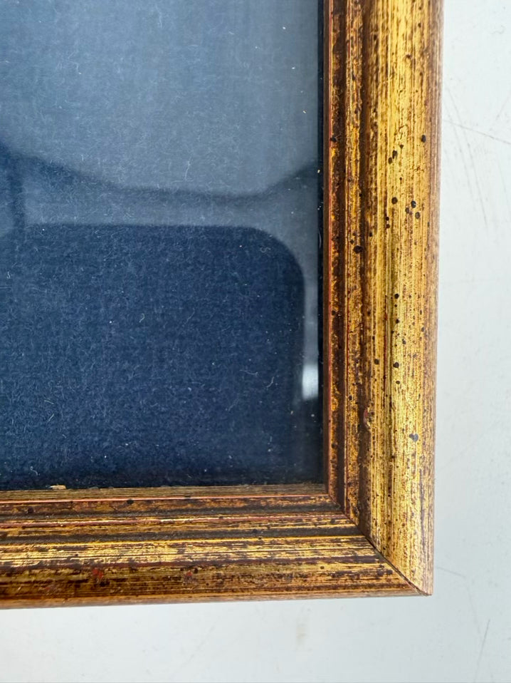 Coptic Textile Art In Gold Tone Frame