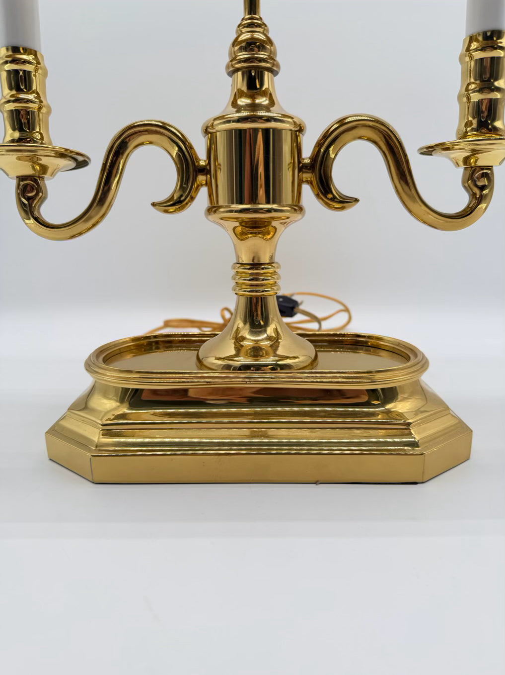 Gold & black Bouillotte Brass Lamp w/ Black Tole Shade