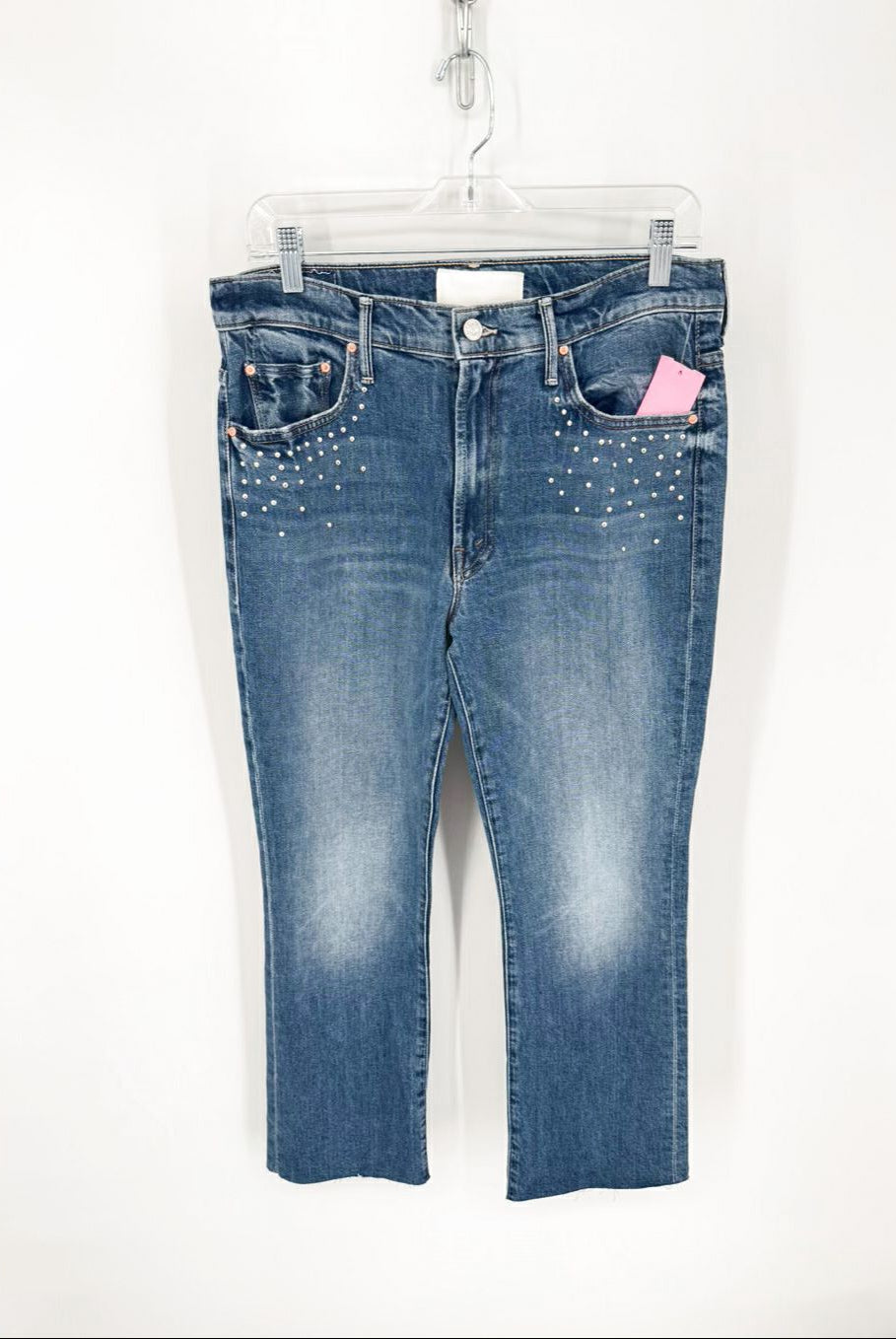 MOTHER Size 31 Blue Denim Studded Jeans