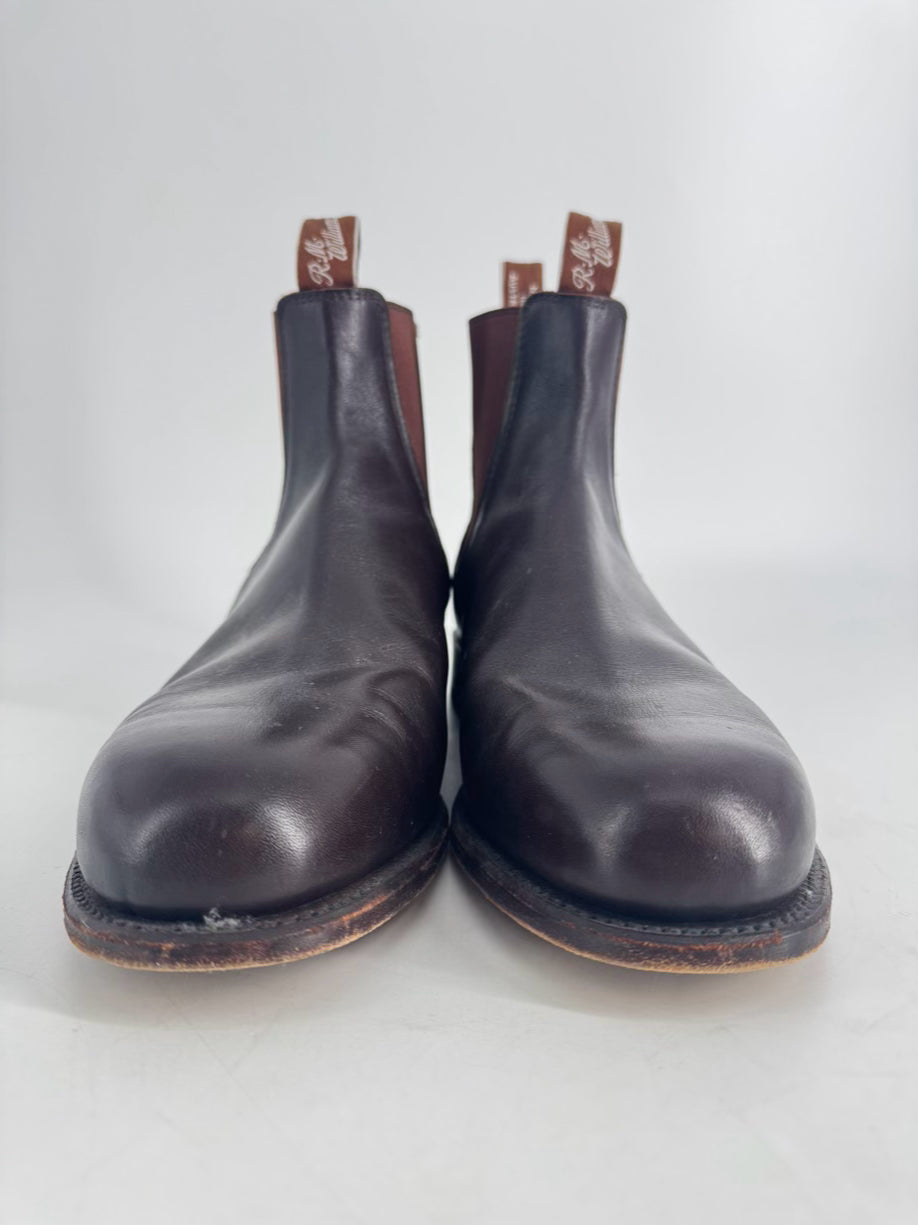 R.M. WILLIAMS Size 12 Chocolate Leather Chelsea Boots