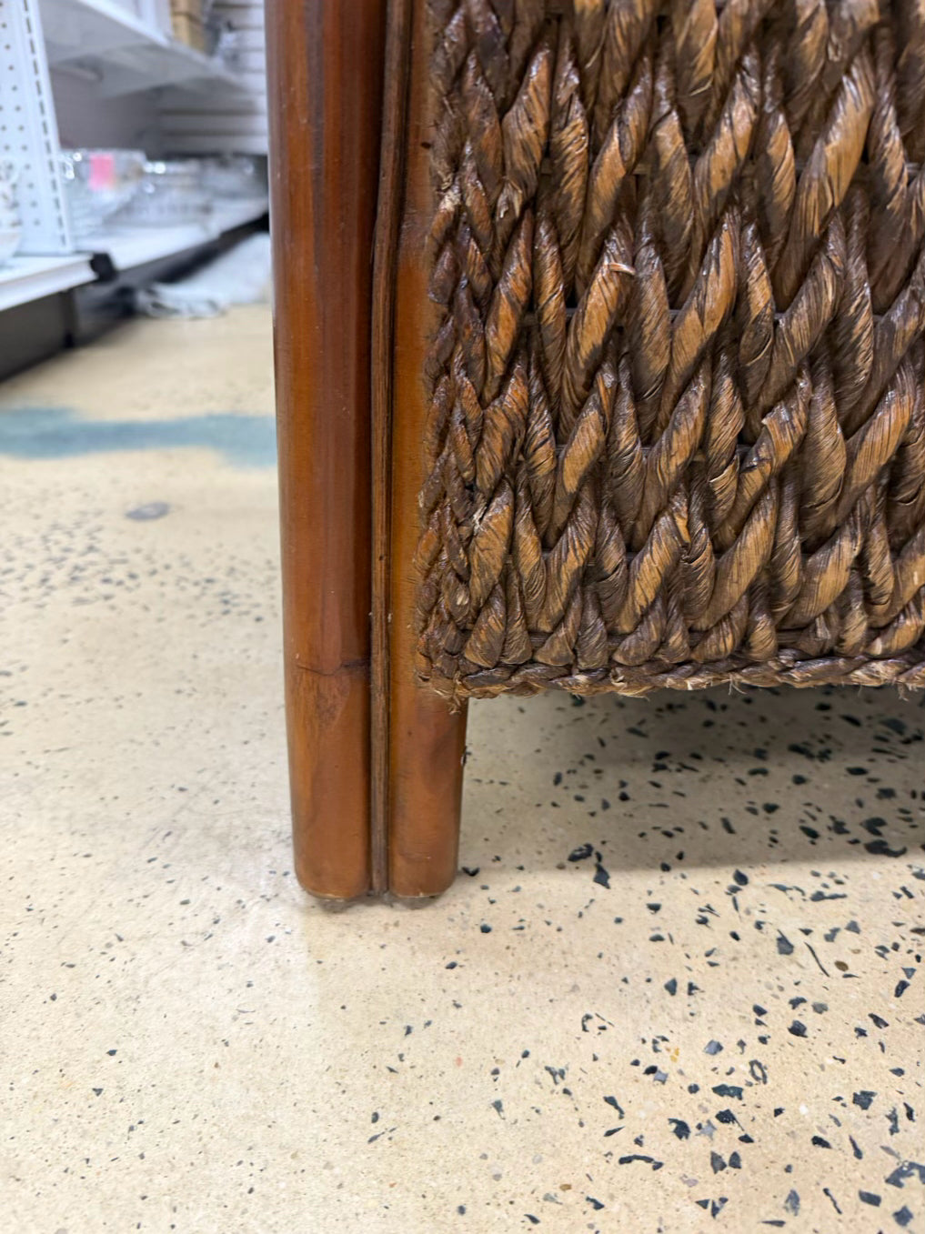 Brown Rattan Woven Outdoor Chair w/ Cushion