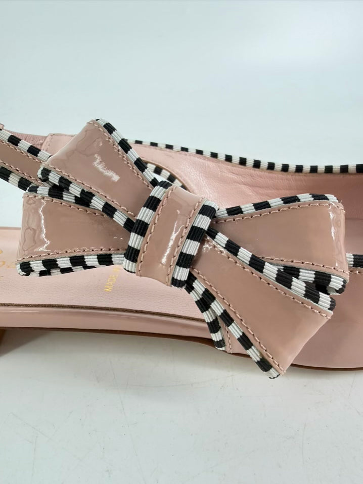 KATE SPADE Women's Size 7.5 Cream & Black Bow Detail Flats