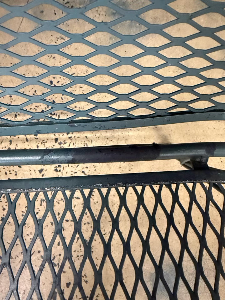 VINTAGE Green Wrought Iron Outdoor Sofa & 2 Chairs Patio Set