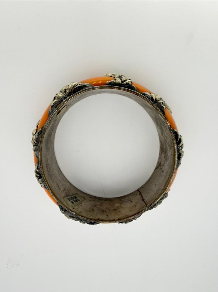 VINTAGE Butterscotch Metal Ornate Bangle