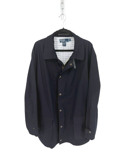 VINTAGE POLO RALPH LAUREN Men's Size XXL Navy Jacket w/ Tartan Lining