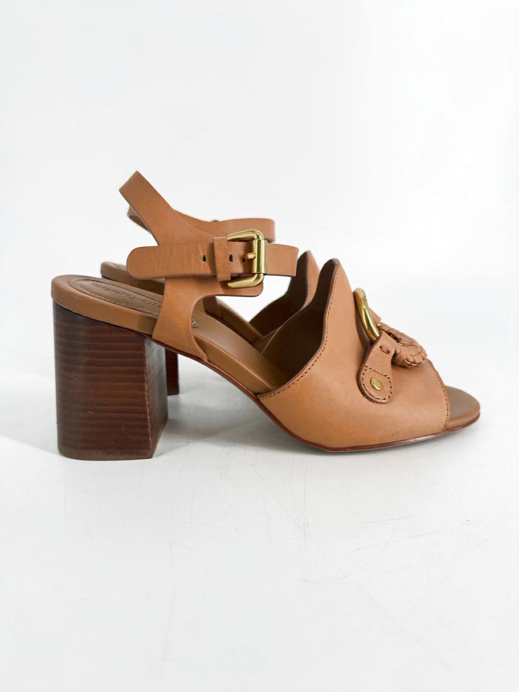 SEE BY CHLOE Size 38.5 Chestnut Leather Heels