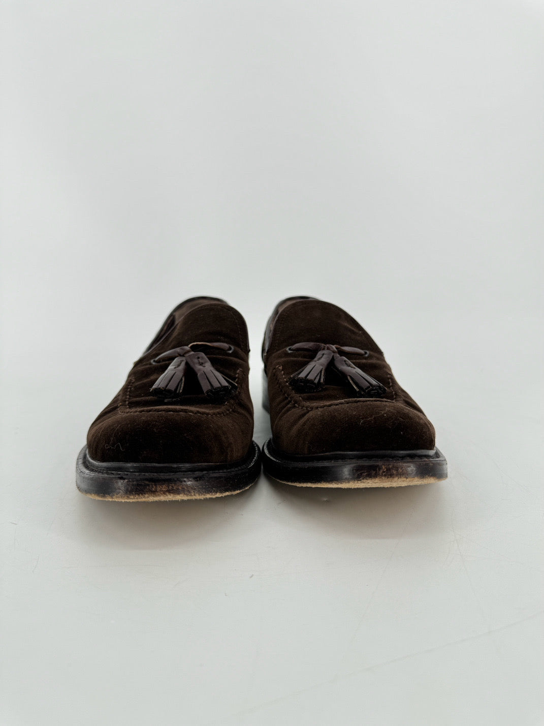 SALVATORE FERRAGAMO Size 8.5 Mahogany Velvet Tassel Loafers