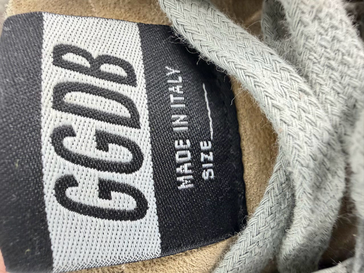 GOLDEN GOOSE Size 45 Olive & Cream Leather Sneakers