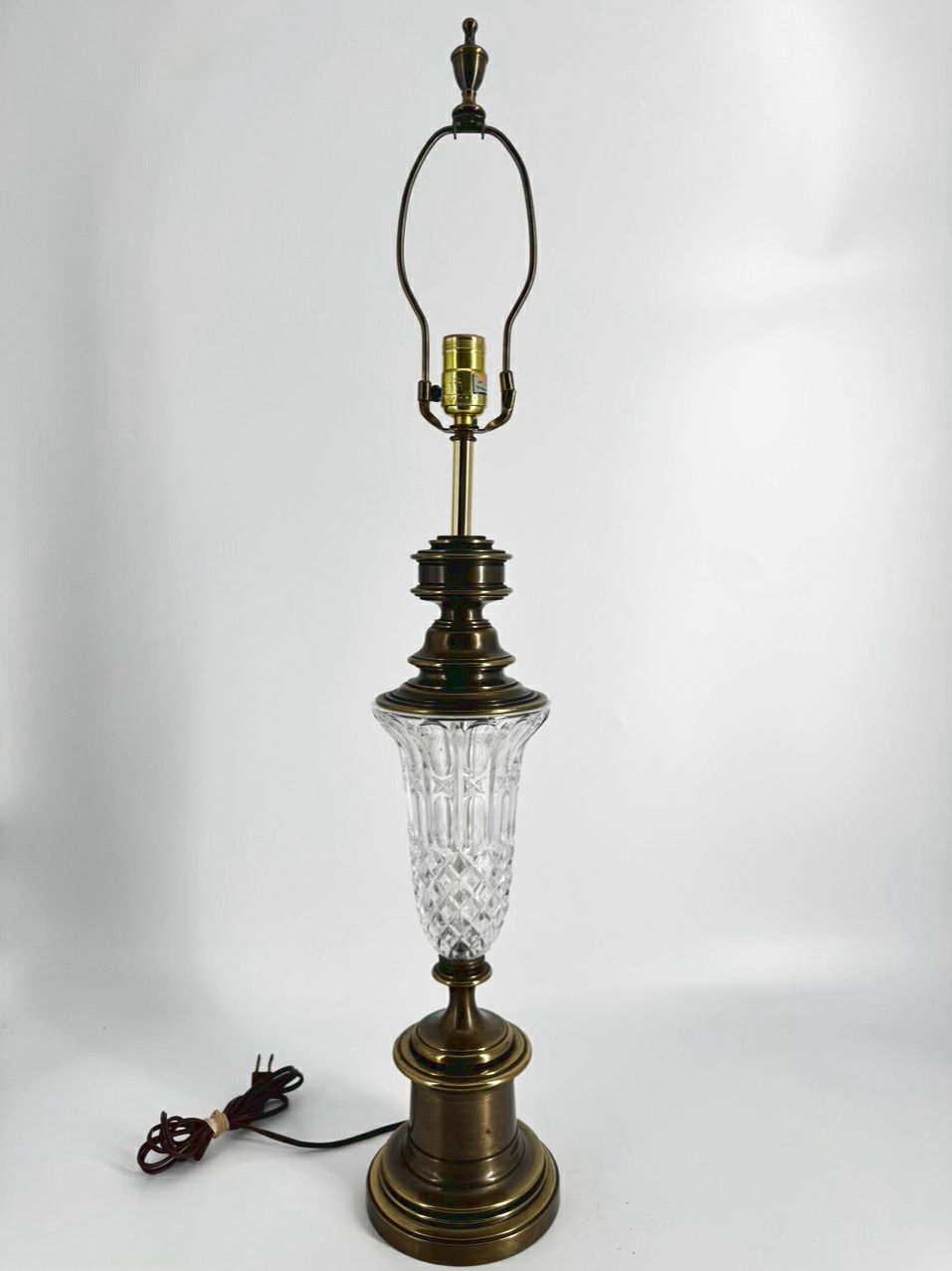 VINTAGE Glass & Brass Lamp