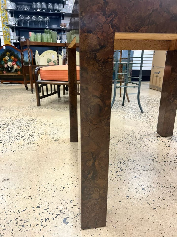 Brown Parsons Copper Look Occasional Table