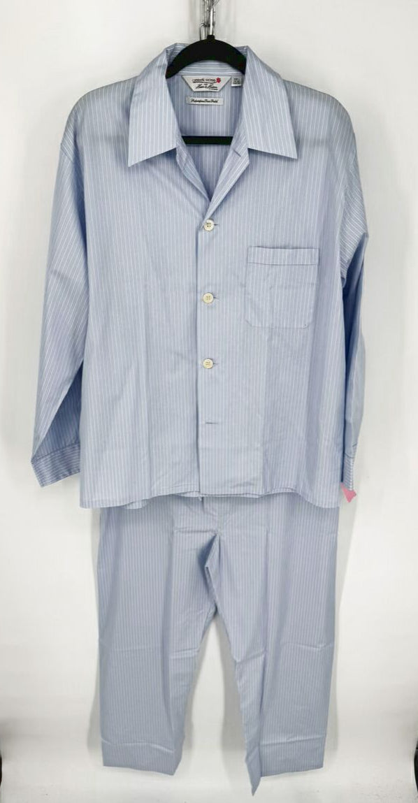 DEREK ROSE Size L Blue Stripe Pajamas