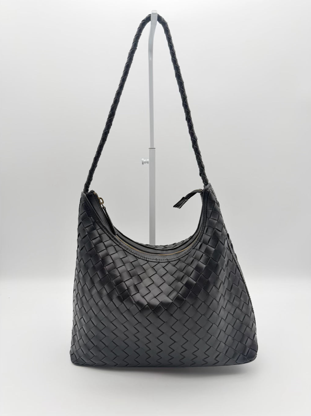 BEMBIEN Black Leather Woven Purse