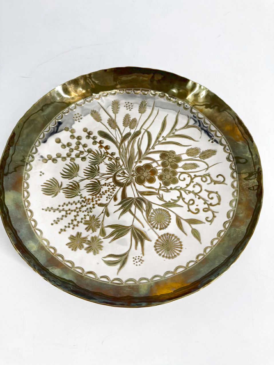 FAIT A LA MAIN Silver & Gold Handmade Decorative Plate