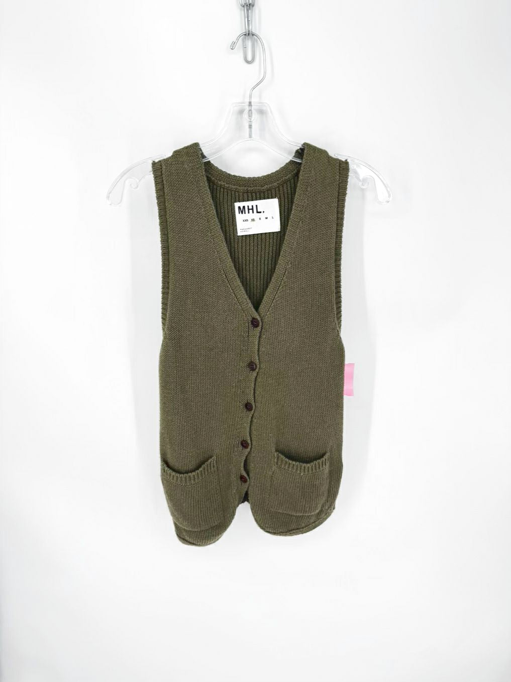 MHL Wmn's Size XS Green Linen Blend Vest