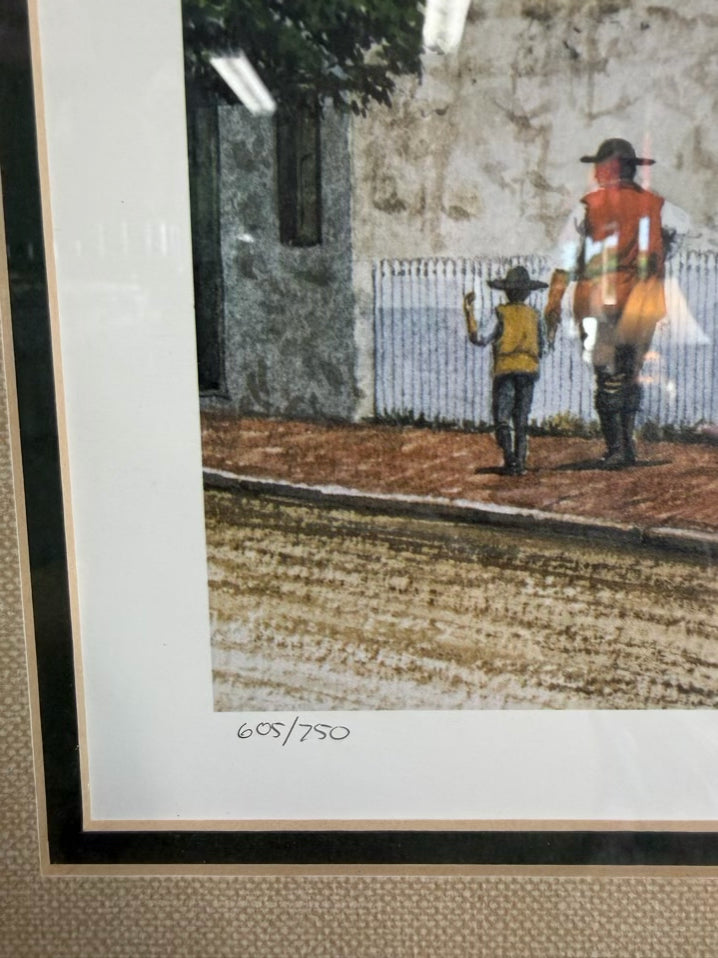 SIGNED Winkler Bakery In Old Salem 605/750 Framed Print In Brown Wood Frame