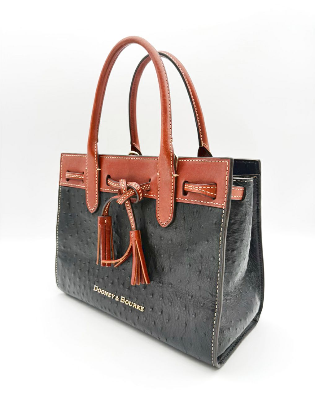 DOONEY & BOURKE Ariel Black & Brown Embossed Satchel