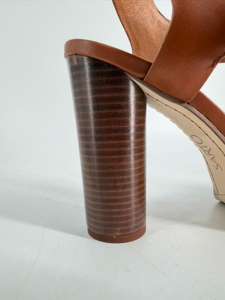 SARTO Size 8.5 Cognac Leather Heels