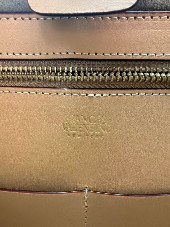 FRANCES VALENTINE Sand Leather Bucket Shoulder Bag