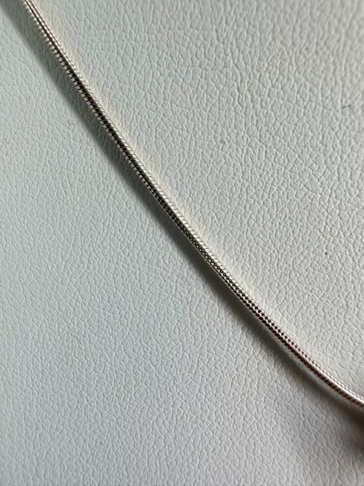 STERLING SILVER Pearl & Snake Chain Necklace Jewelry Set w/ Earrings