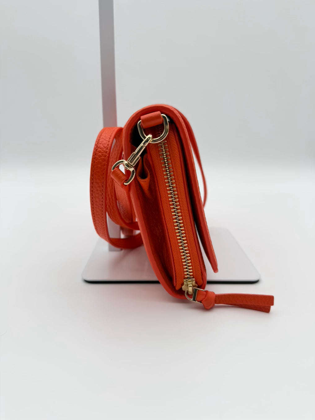 TORY BURCH Thea Flat Wallet Orange Leather Crossbody Bag