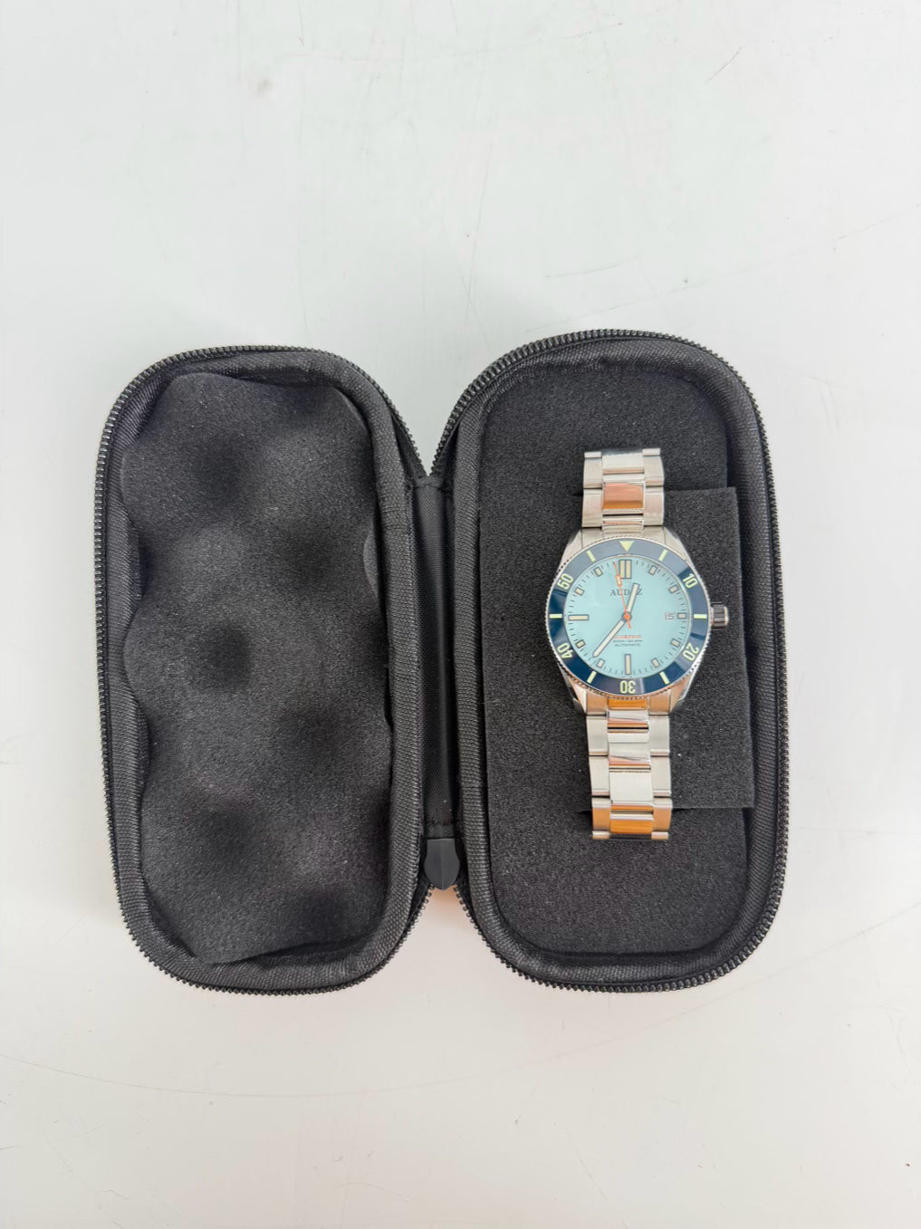 AUDAZ Blue Stainless Steel Sapphire Crystal Automatic Watch w/ Box