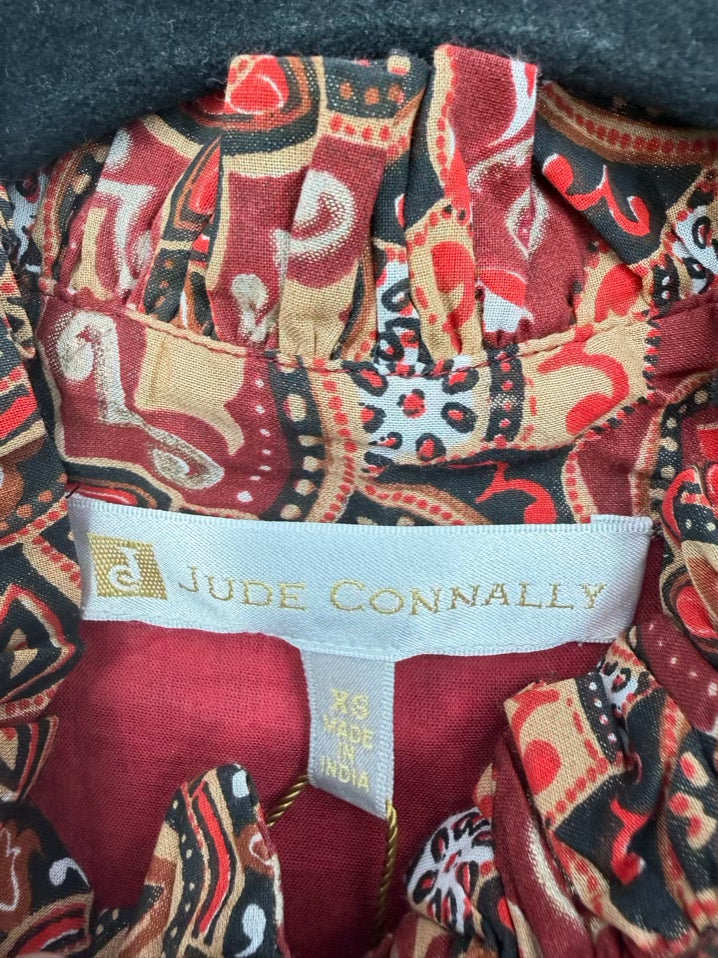 JUDE CONNALLY Roxie Wmn's Size XS Rust Print Floral Maxi-Dress NWT