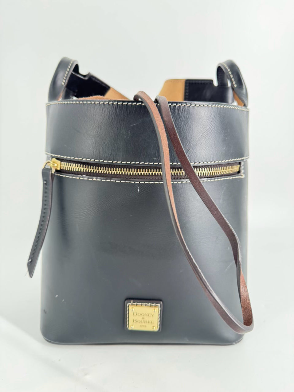 DOONEY & BOURKE Black & Brown Leather Bucket Bag
