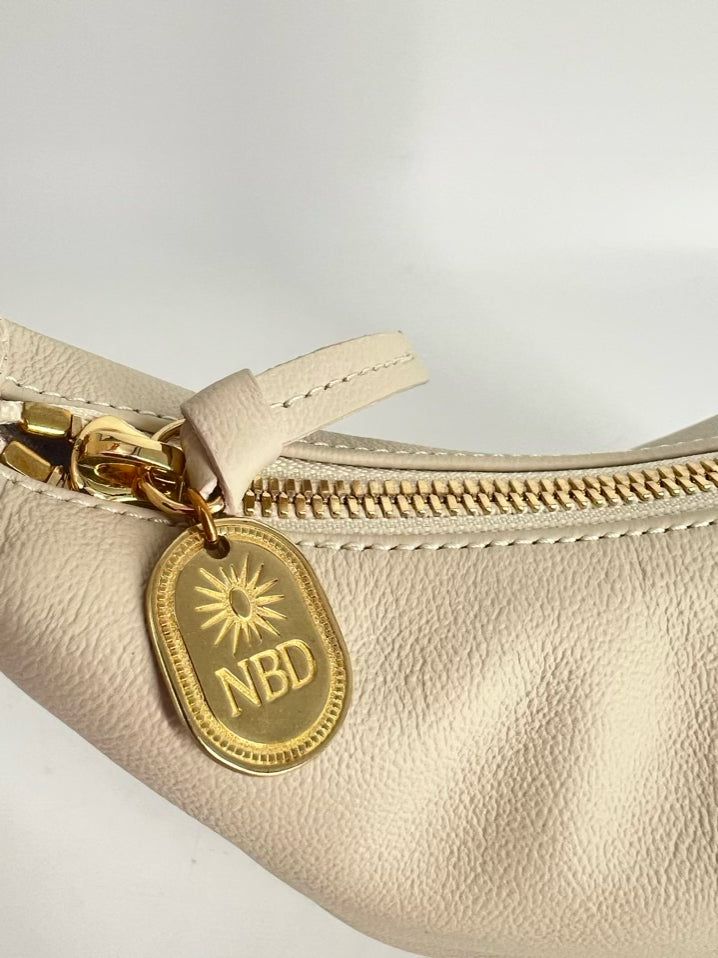 NATALIE BORTON Cream Faux Leather Crossbody Bag NWT