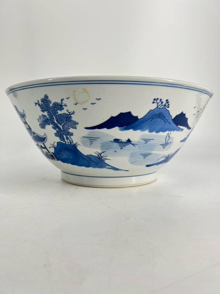 CHINESE EXPORT Blue & White Porcelain Canton Blue Bowl