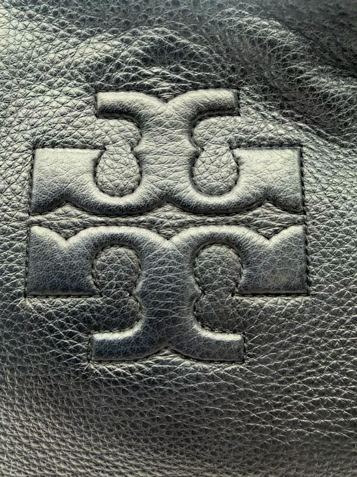 TORY BURCH Black Leather Monogram Purse