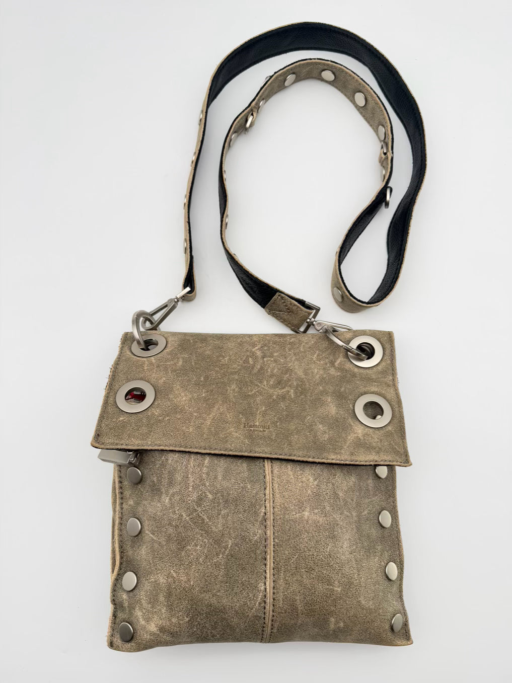 HAMMITT Montana Olive & Black Leather Crossbody Bag