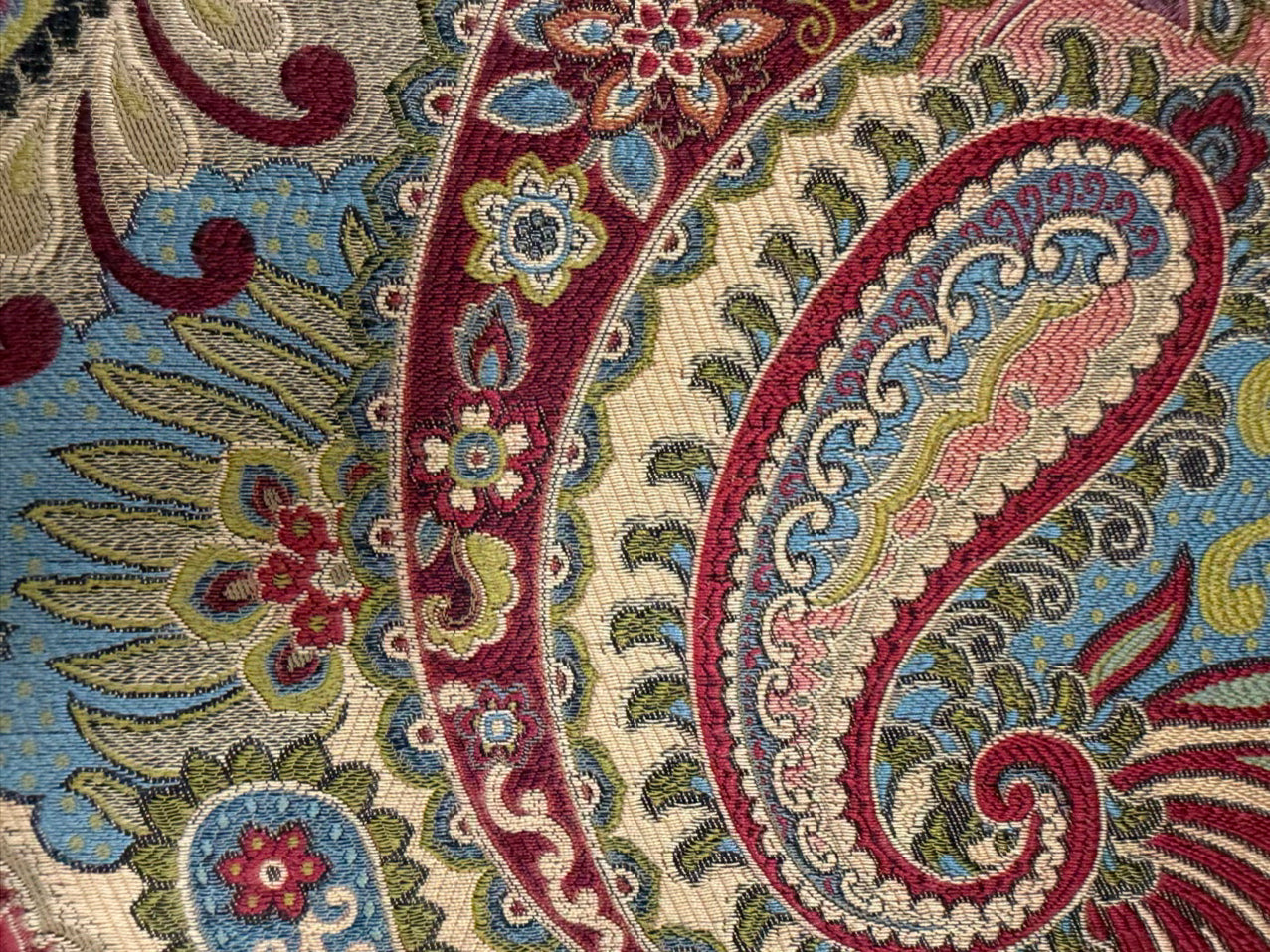 Wood Neo Classical Paisley Print Pair Of Chairs
