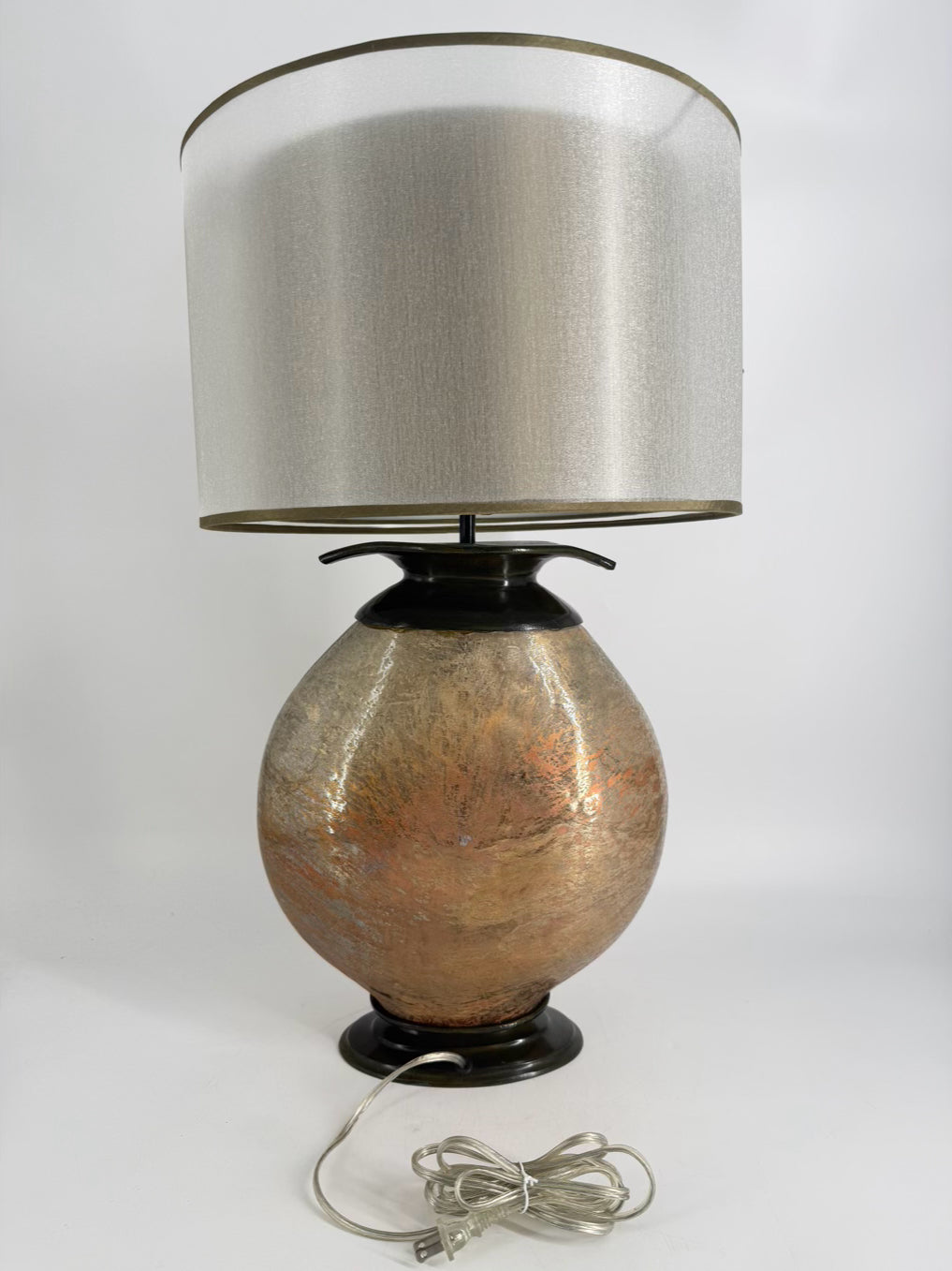 REVELATIONS Gold & Brown Orb Lamp w/ Gray Shade