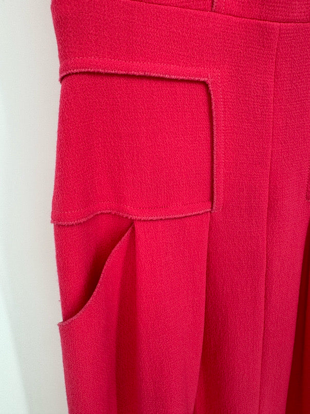 OSCAR DE LA RENTA Size S Coral Print Sleeveless Dress