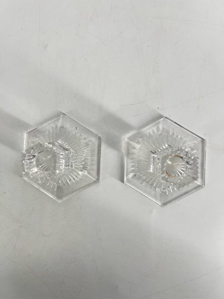 TIFFANY & CO. Clear Crystal Louis Comfort Collection Pair of Candle Sticks