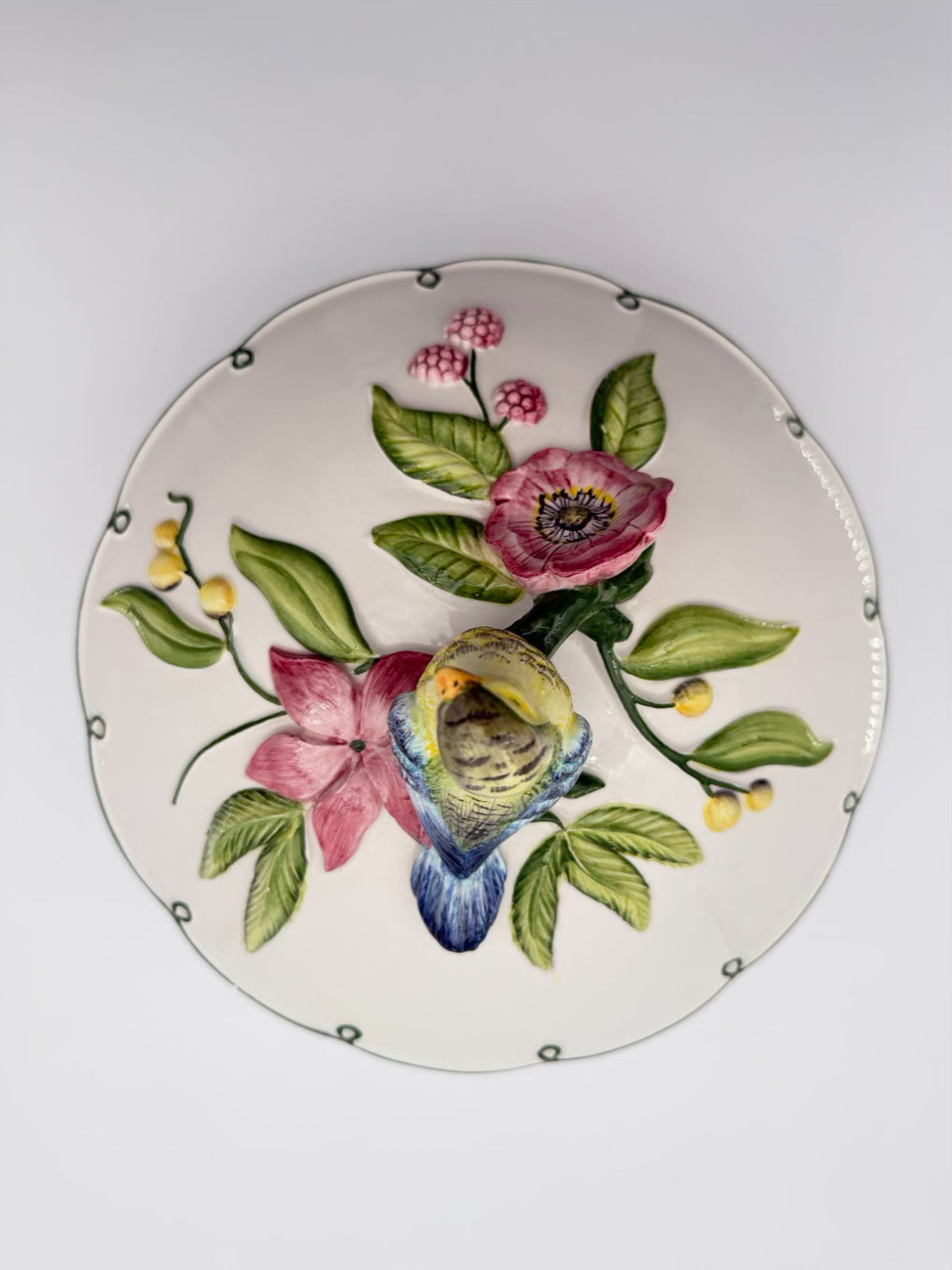 VIETRI White, Green & Pink Ceramic Paradiso Tureen