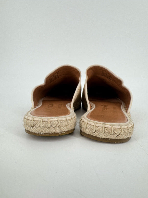 KATE SPADE Size 8 Natural & Yellow Raffia Flower Straw Espadrilles