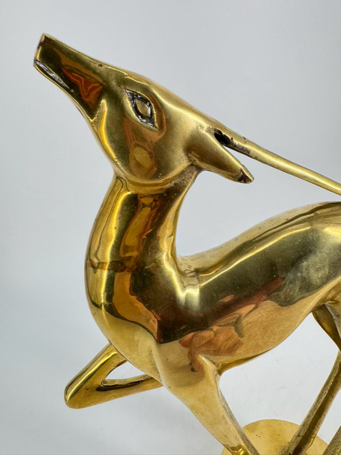 VINTAGE Brass Antelope Figure