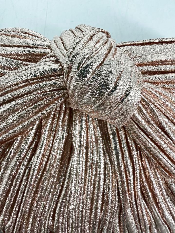 LOEFFLER RANDALL Rose Gold Fabric Crinkle Evening Bag