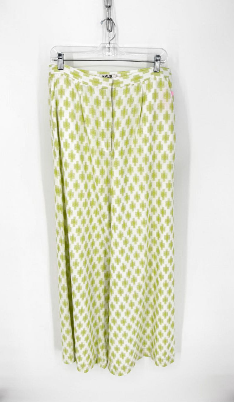 AMUR Size 12 Lime Print Pants NWT