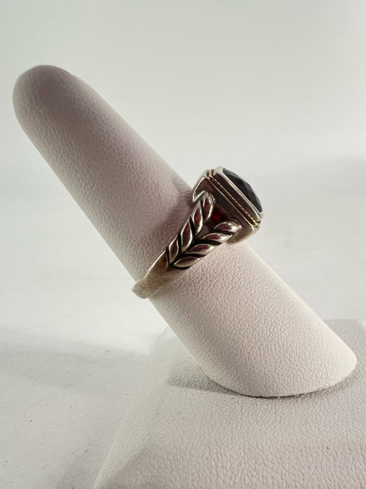 EFFY Sterling Silver Red Stone 18K Ring