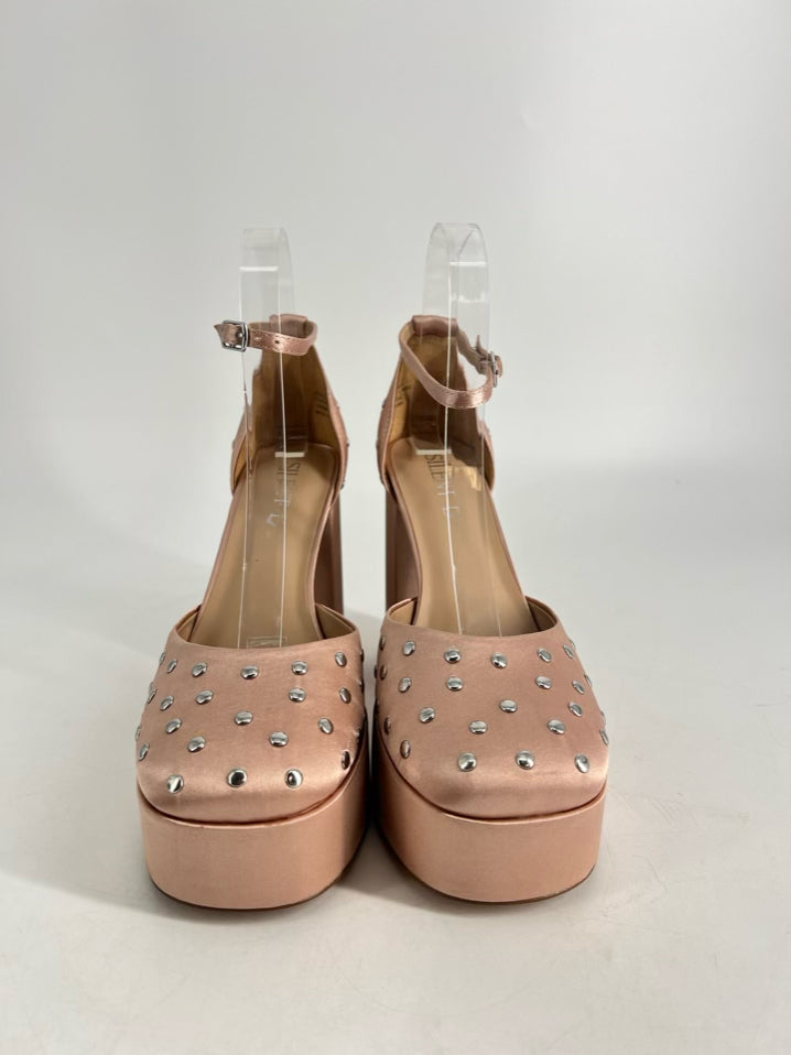 SILENT D Size 39 Rose Gold Leather Studded Pumps NWOT