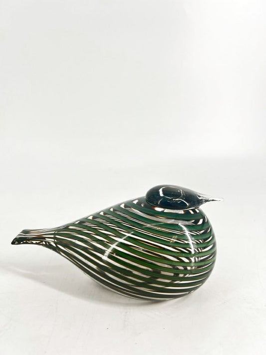ILITTALA TOIKKA Clear & Green Glass Bird Figurine